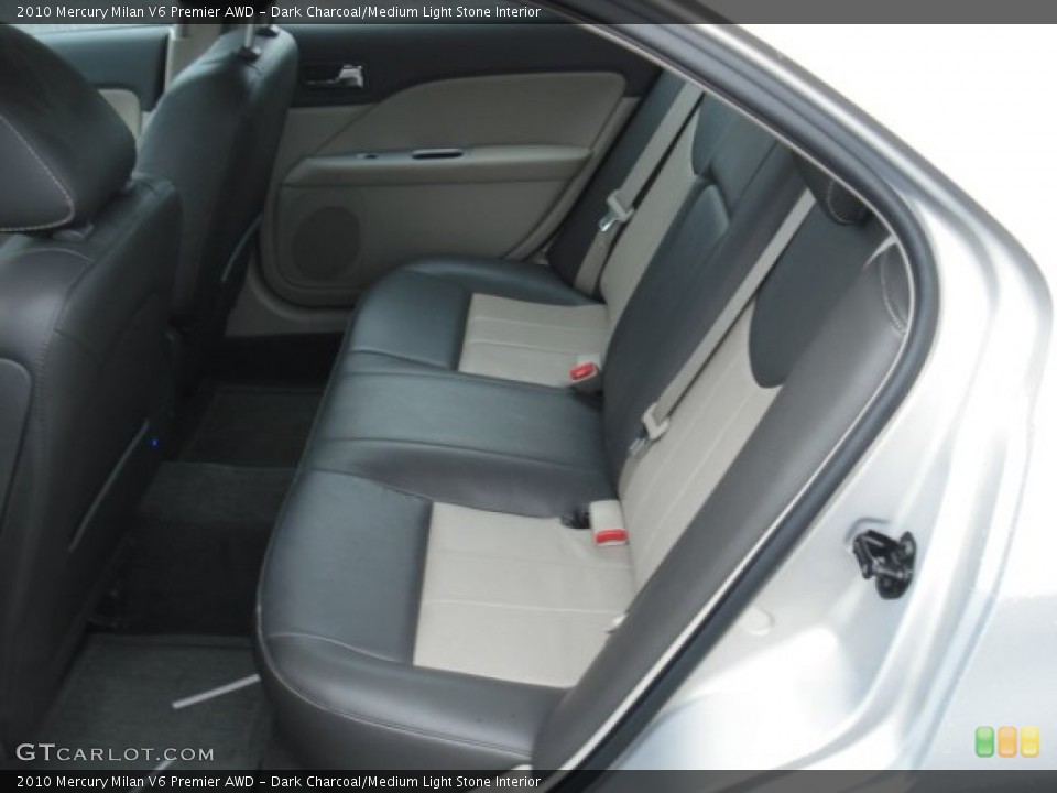 Dark Charcoal/Medium Light Stone Interior Rear Seat for the 2010 Mercury Milan V6 Premier AWD #72013406