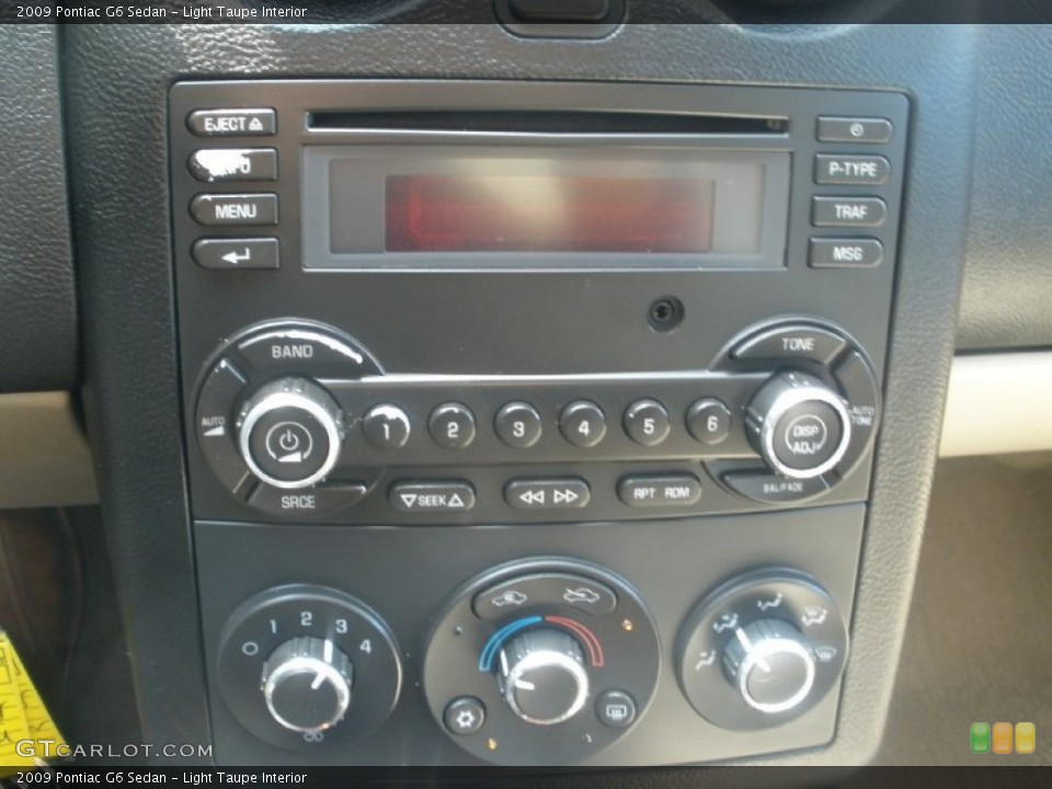 Light Taupe Interior Controls for the 2009 Pontiac G6 Sedan #72020061
