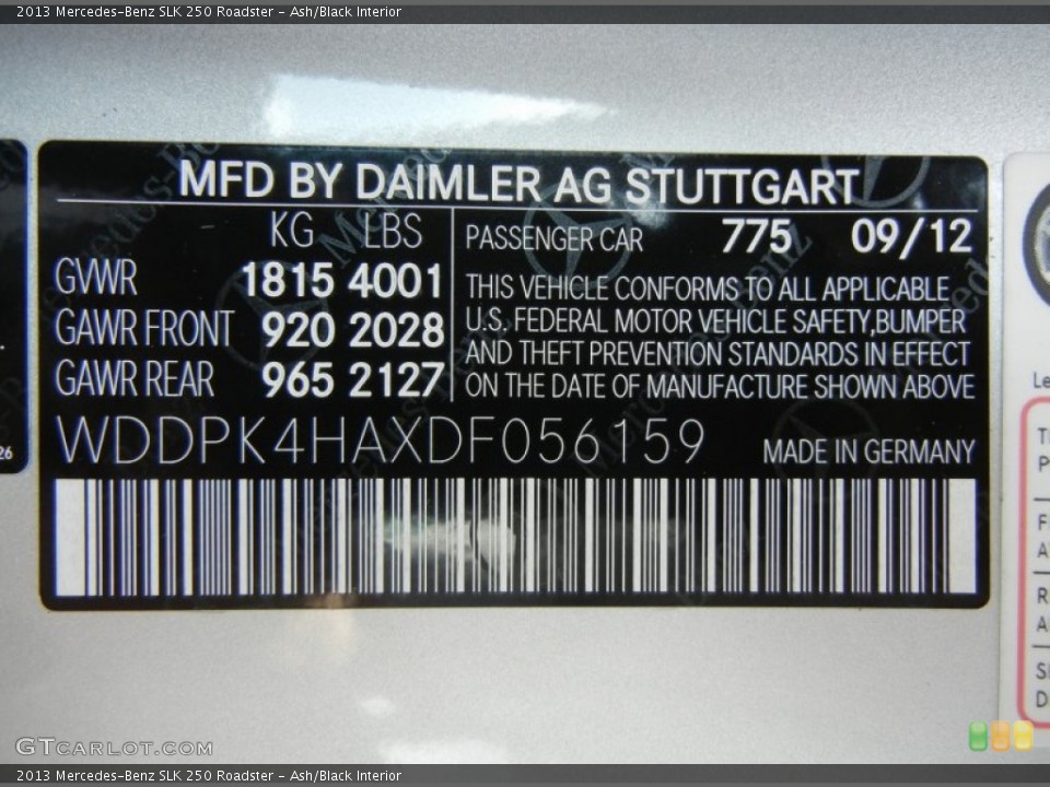 Ash/Black Interior Navigation for the 2013 Mercedes-Benz SLK 250 Roadster #72022029