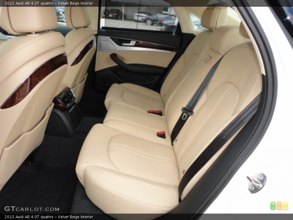 Velvet Beige Interior Rear Seat for the 2013 Audi A8 4.0T quattro #72022229