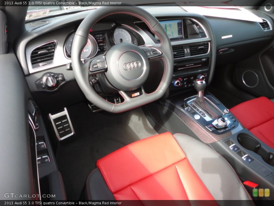 Black/Magma Red Interior Prime Interior for the 2013 Audi S5 3.0 TFSI quattro Convertible #72022485