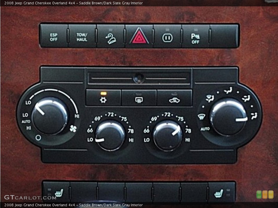 Saddle Brown/Dark Slate Gray Interior Controls for the 2008 Jeep Grand Cherokee Overland 4x4 #72026172