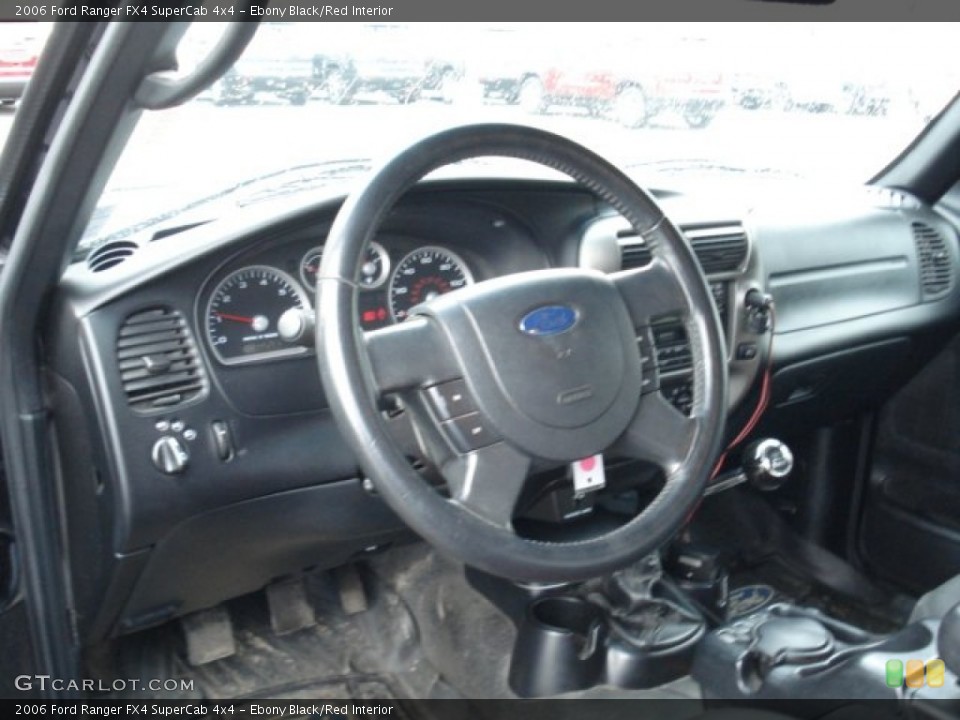 Ebony Black/Red Interior Dashboard for the 2006 Ford Ranger FX4 SuperCab 4x4 #72029824