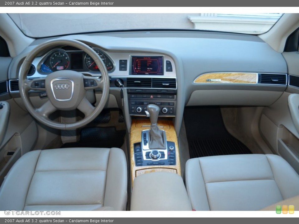 Cardamom Beige Interior Dashboard for the 2007 Audi A6 3.2 quattro Sedan #72030450
