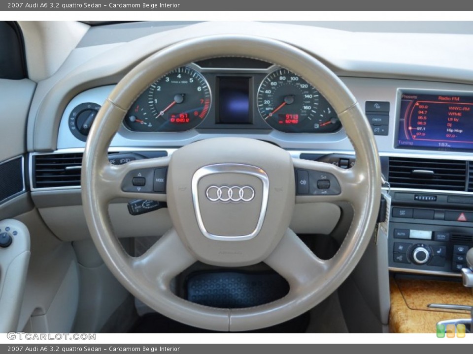 Cardamom Beige Interior Steering Wheel for the 2007 Audi A6 3.2 quattro Sedan #72030517