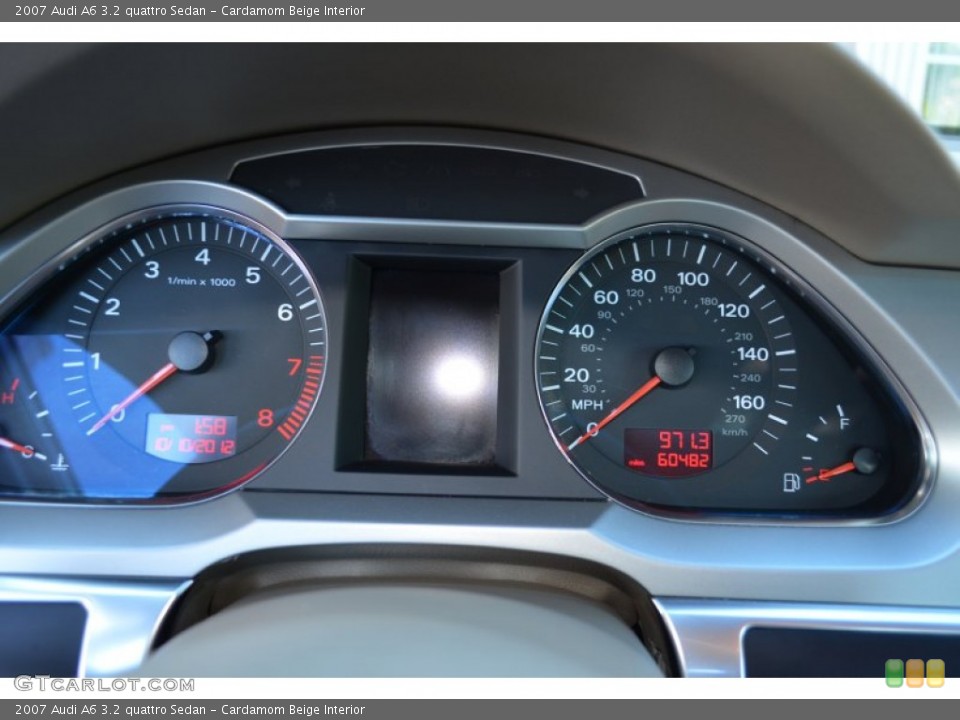 Cardamom Beige Interior Gauges for the 2007 Audi A6 3.2 quattro Sedan #72030558