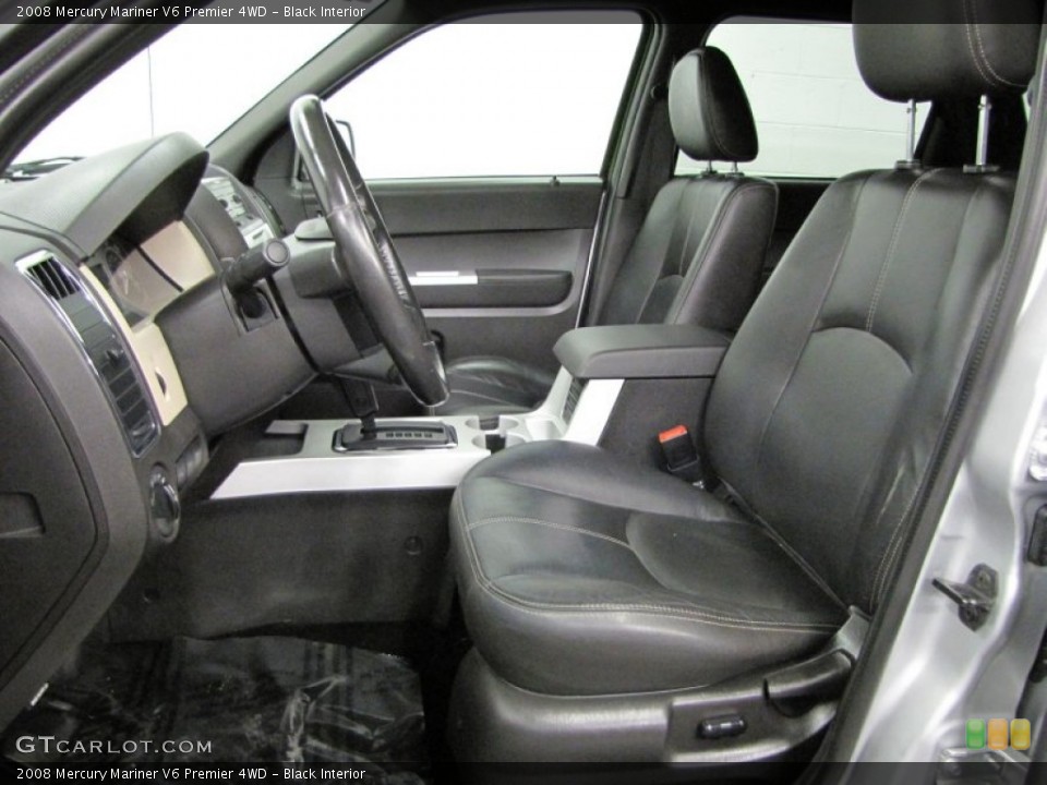 Black Interior Front Seat for the 2008 Mercury Mariner V6 Premier 4WD #72031681