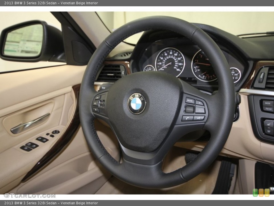 Venetian Beige Interior Steering Wheel for the 2013 BMW 3 Series 328i Sedan #72041398