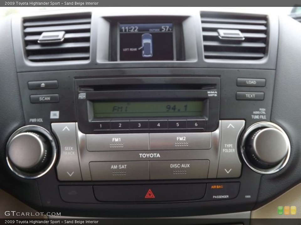 Sand Beige Interior Audio System for the 2009 Toyota Highlander Sport #72041479