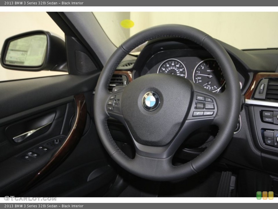 Black Interior Steering Wheel for the 2013 BMW 3 Series 328i Sedan #72042007
