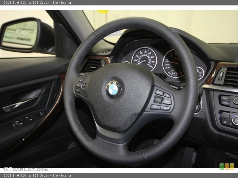 Black Interior Steering Wheel for the 2013 BMW 3 Series 328i Sedan #72043282