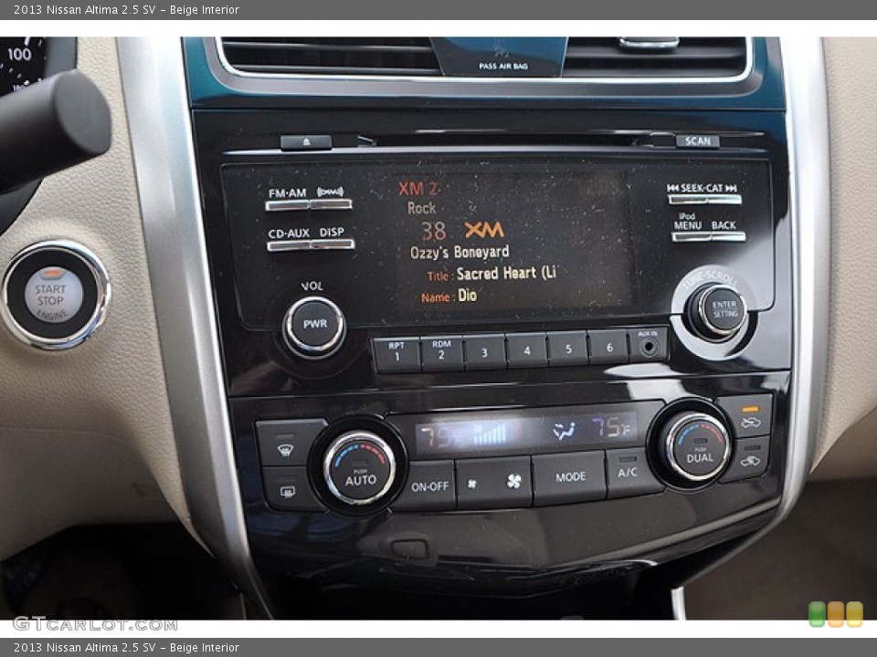 Beige Interior Controls for the 2013 Nissan Altima 2.5 SV #72043732