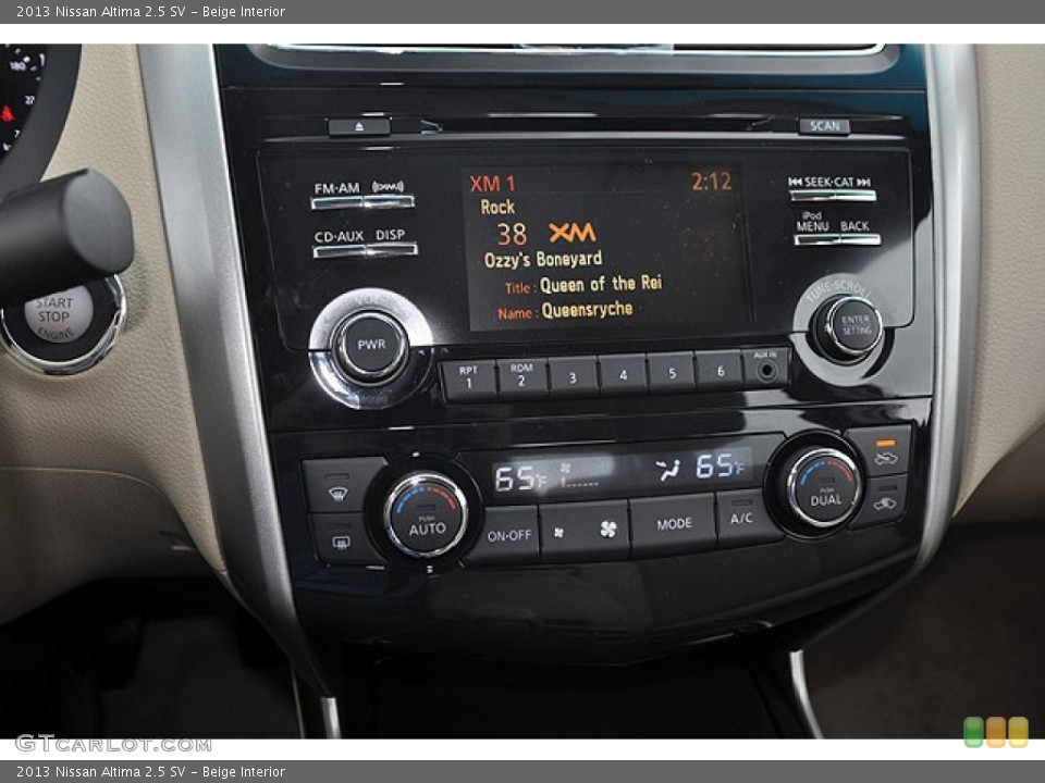 Beige Interior Controls for the 2013 Nissan Altima 2.5 SV #72044959