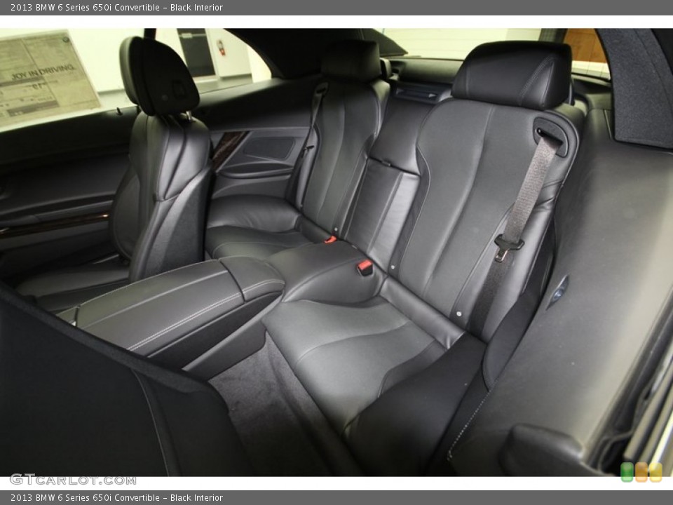 Black Interior Rear Seat for the 2013 BMW 6 Series 650i Convertible #72049956