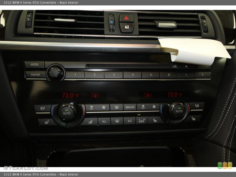 Black Interior Controls for the 2013 BMW 6 Series 650i Convertible #72050059