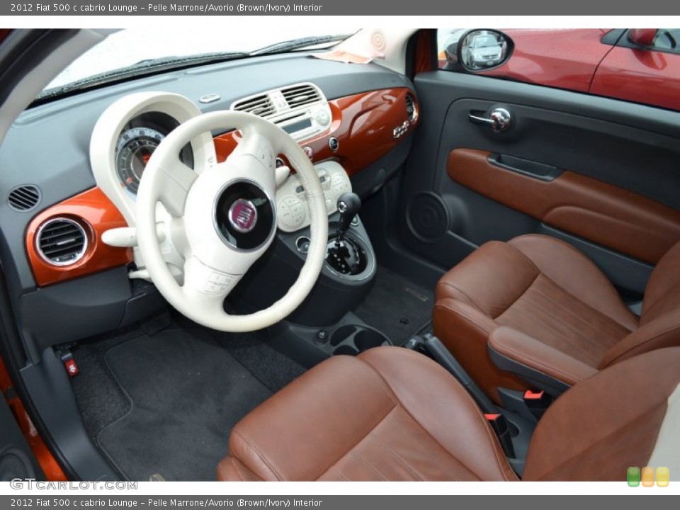 Pelle Marrone/Avorio (Brown/Ivory) 2012 Fiat 500 Interiors