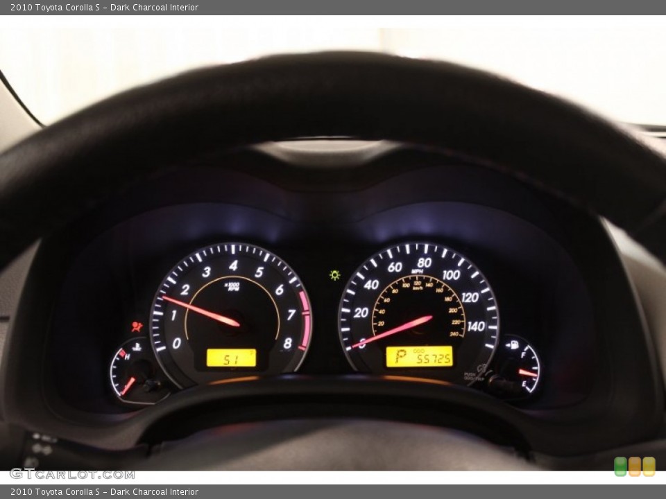 Dark Charcoal Interior Gauges for the 2010 Toyota Corolla S #72055033