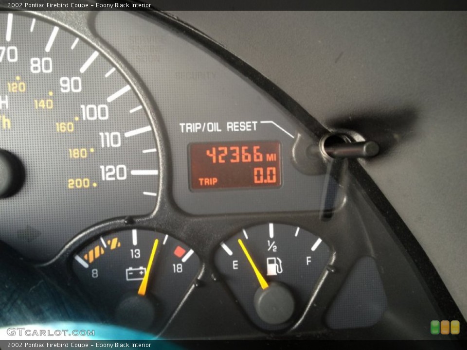 Ebony Black Interior Gauges for the 2002 Pontiac Firebird Coupe #72056995