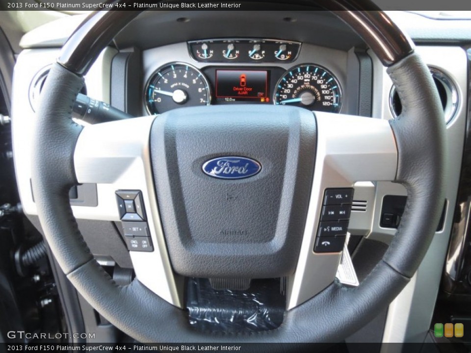 Platinum Unique Black Leather Interior Steering Wheel for the 2013 Ford F150 Platinum SuperCrew 4x4 #72068536