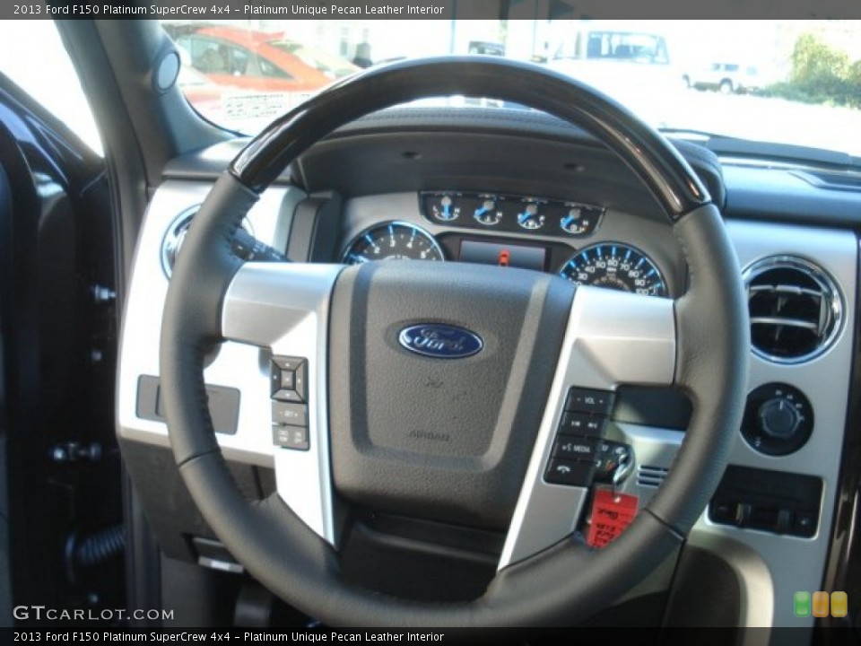 Platinum Unique Pecan Leather Interior Steering Wheel for the 2013 Ford F150 Platinum SuperCrew 4x4 #72069457