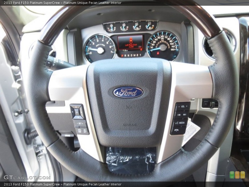 Platinum Unique Pecan Leather Interior Steering Wheel for the 2013 Ford F150 Platinum SuperCrew #72073789