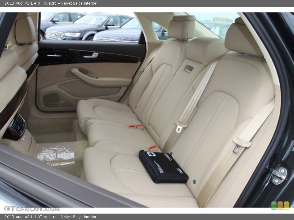 Velvet Beige Interior Rear Seat for the 2013 Audi A8 L 4.0T quattro #72073824