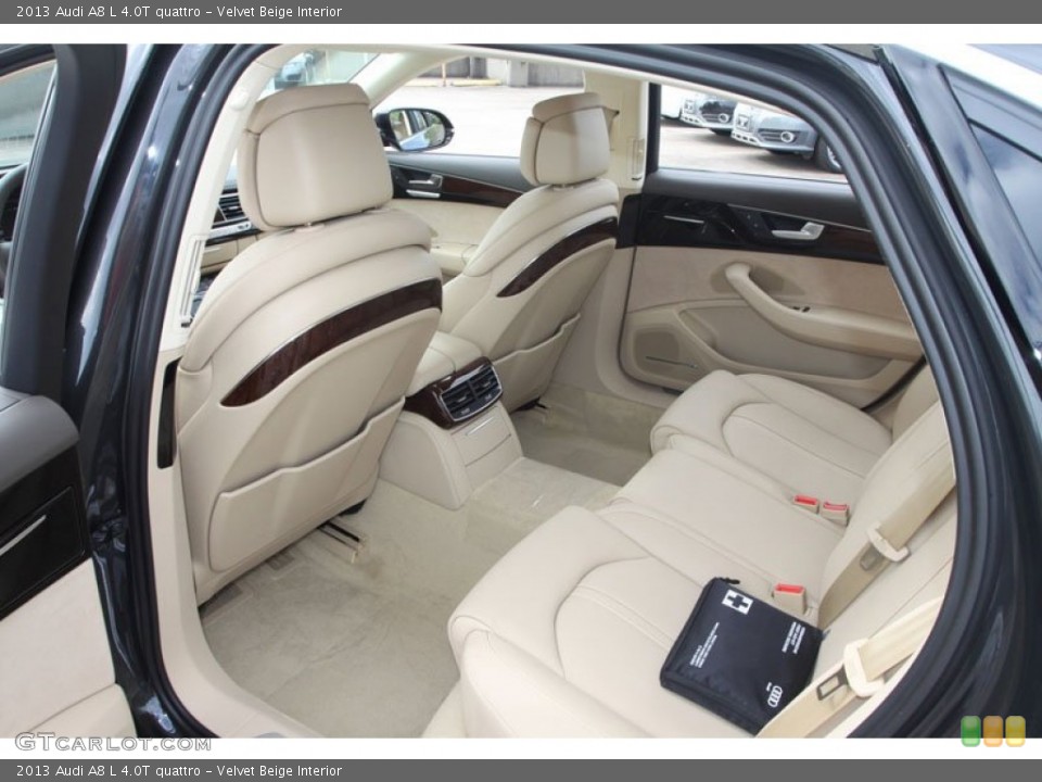 Velvet Beige Interior Rear Seat for the 2013 Audi A8 L 4.0T quattro #72073846