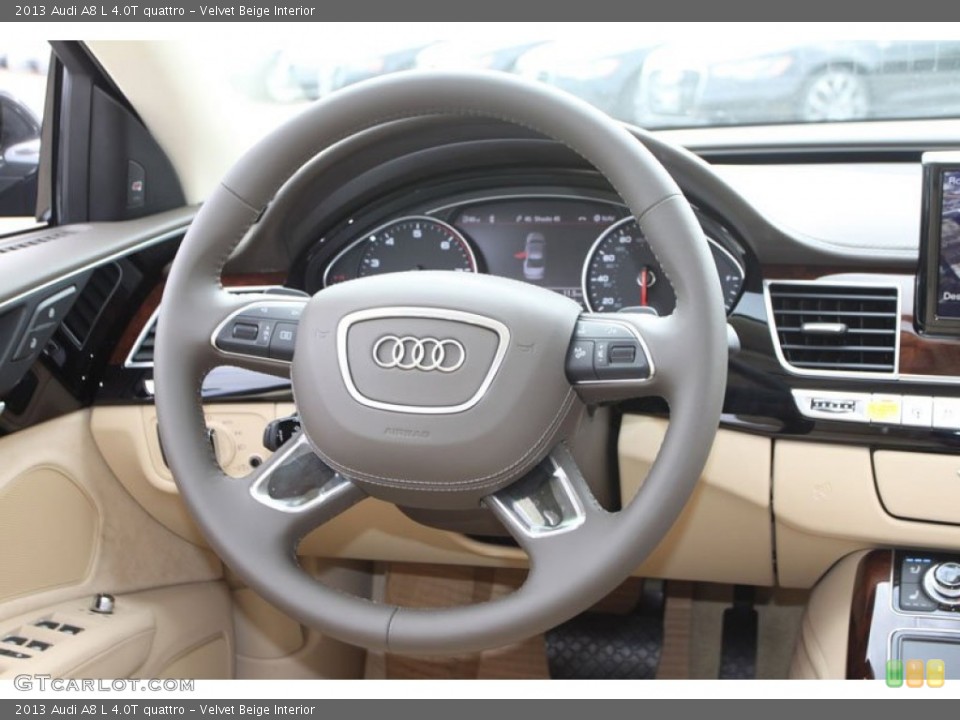 Velvet Beige Interior Steering Wheel for the 2013 Audi A8 L 4.0T quattro #72073897