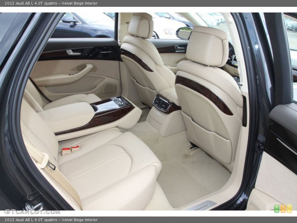 Velvet Beige Interior Rear Seat for the 2013 Audi A8 L 4.0T quattro #72074110