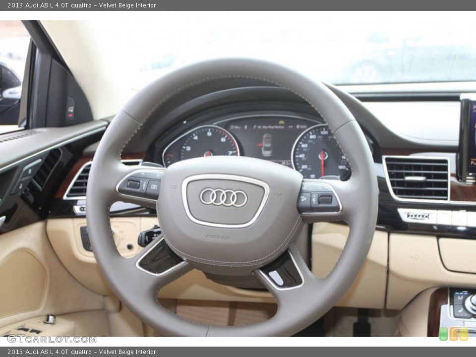 Velvet Beige Interior Steering Wheel for the 2013 Audi A8 L 4.0T quattro #72074653