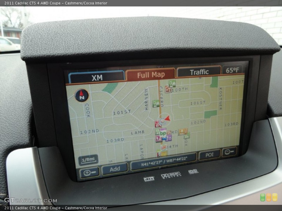 Cashmere/Cocoa Interior Navigation for the 2011 Cadillac CTS 4 AWD Coupe #72083127