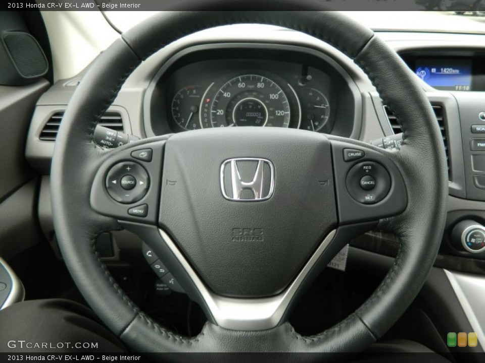 Beige Interior Steering Wheel for the 2013 Honda CR-V EX-L AWD #72093658