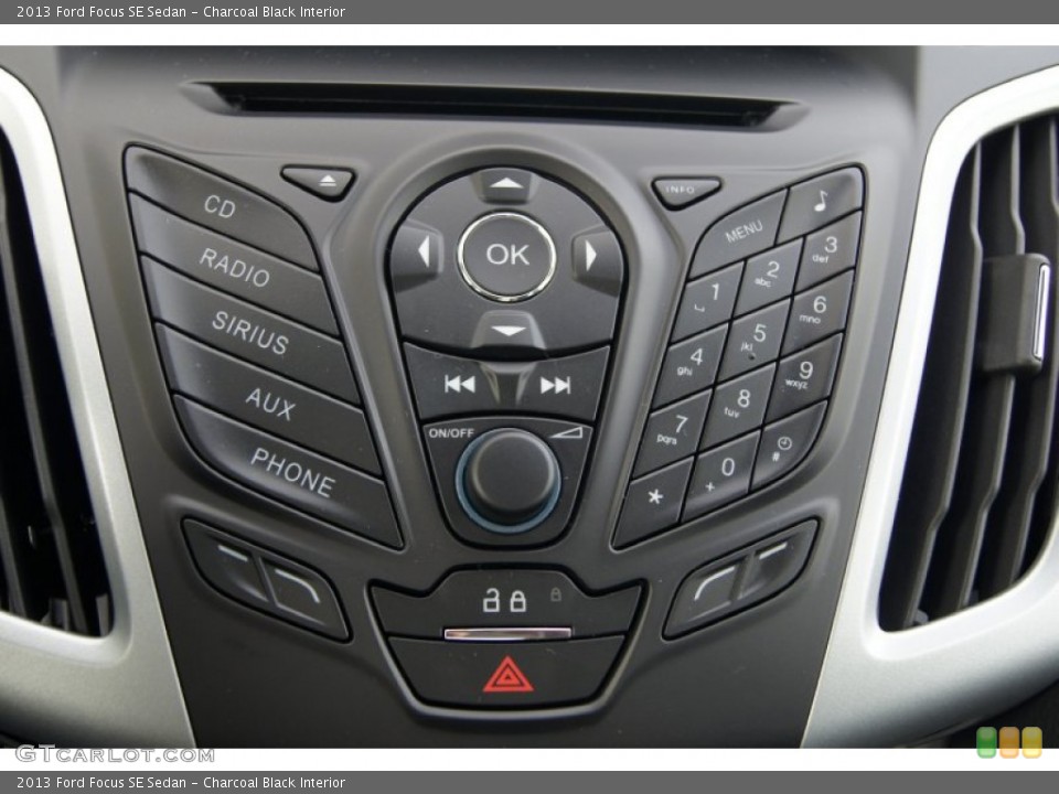 Charcoal Black Interior Controls for the 2013 Ford Focus SE Sedan #72104061