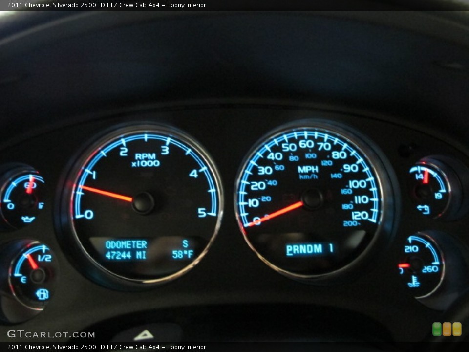 Ebony Interior Gauges for the 2011 Chevrolet Silverado 2500HD LTZ Crew Cab 4x4 #72107397