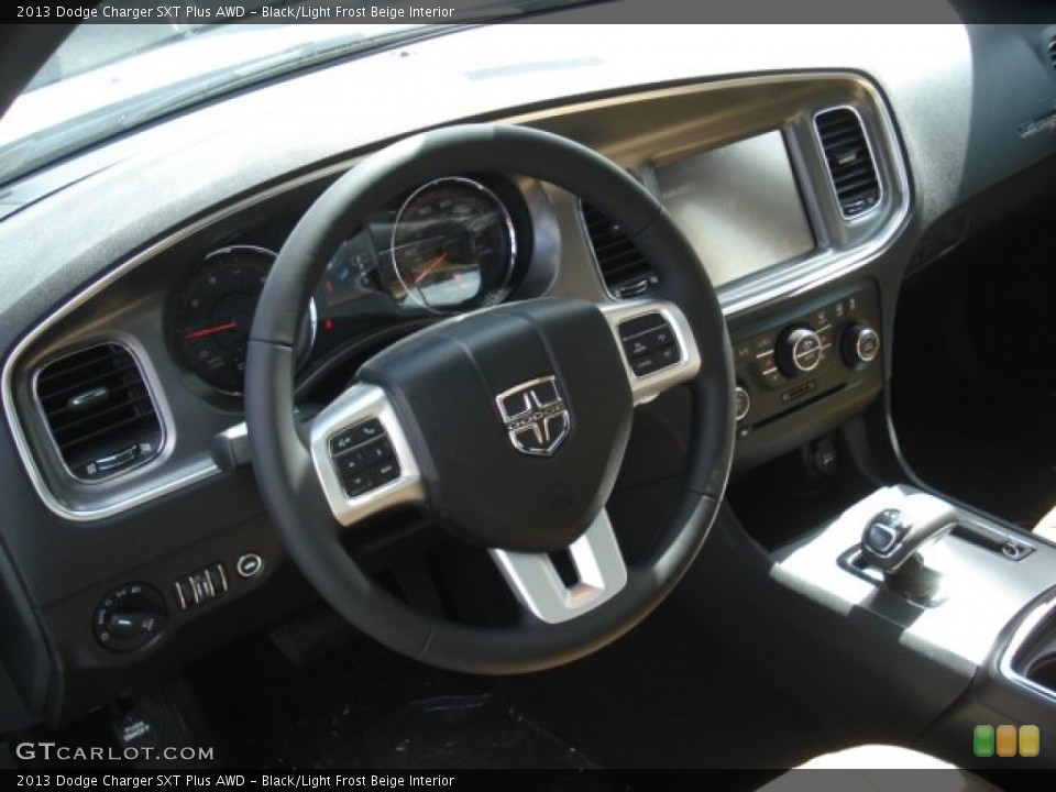 Black/Light Frost Beige Interior Dashboard for the 2013 Dodge Charger SXT Plus AWD #72123927