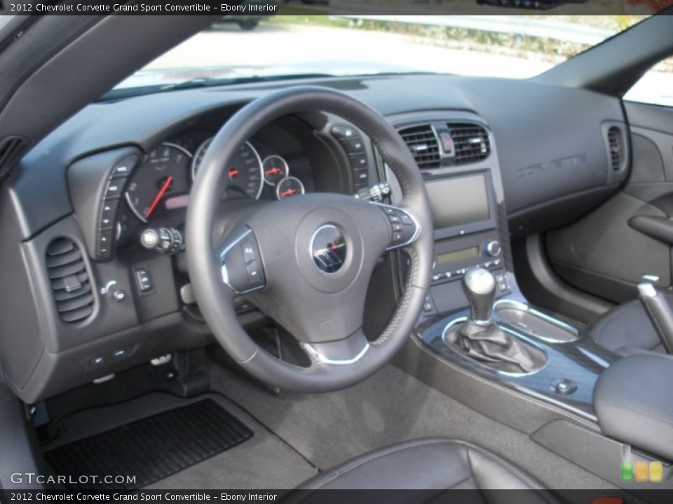 Ebony Interior Photo for the 2012 Chevrolet Corvette Grand Sport Convertible #72127711