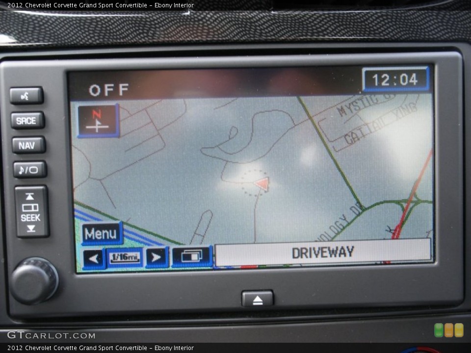 Ebony Interior Navigation for the 2012 Chevrolet Corvette Grand Sport Convertible #72127815