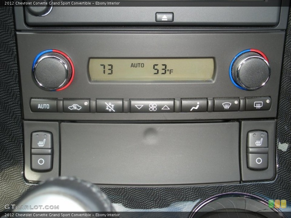 Ebony Interior Controls for the 2012 Chevrolet Corvette Grand Sport Convertible #72127839