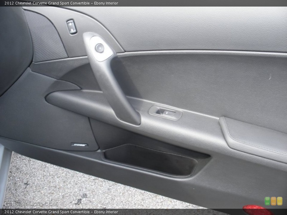 Ebony Interior Door Panel for the 2012 Chevrolet Corvette Grand Sport Convertible #72127938