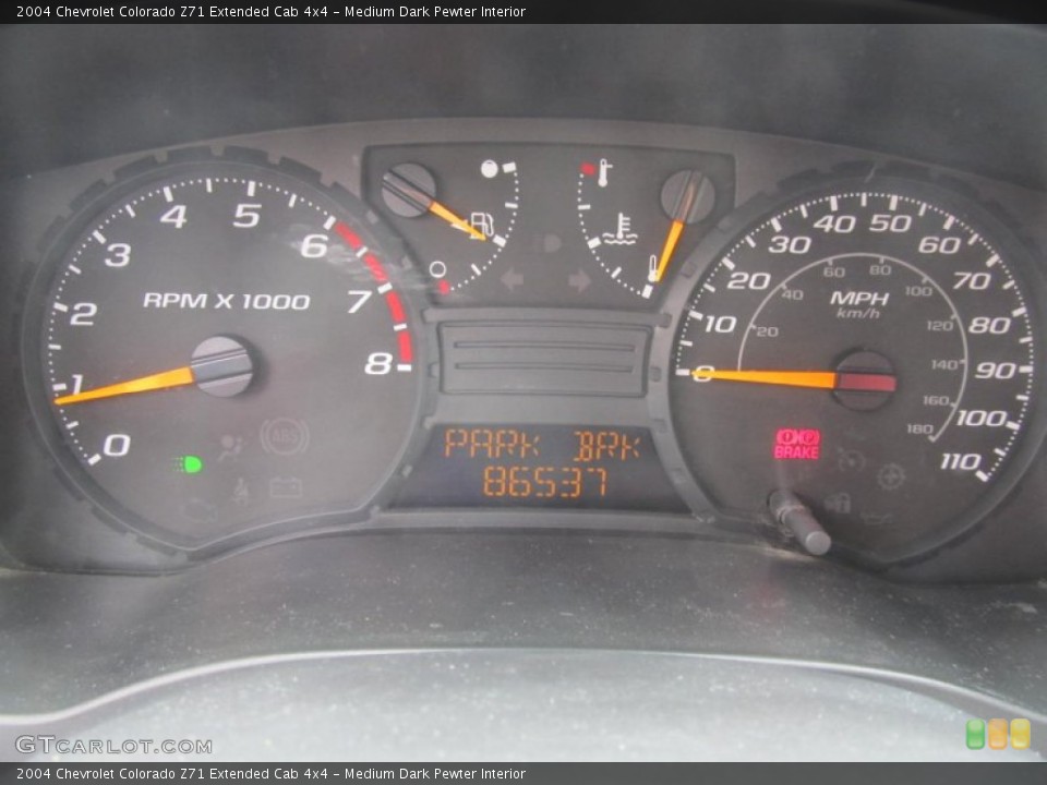 Medium Dark Pewter Interior Gauges for the 2004 Chevrolet Colorado Z71 Extended Cab 4x4 #72132699
