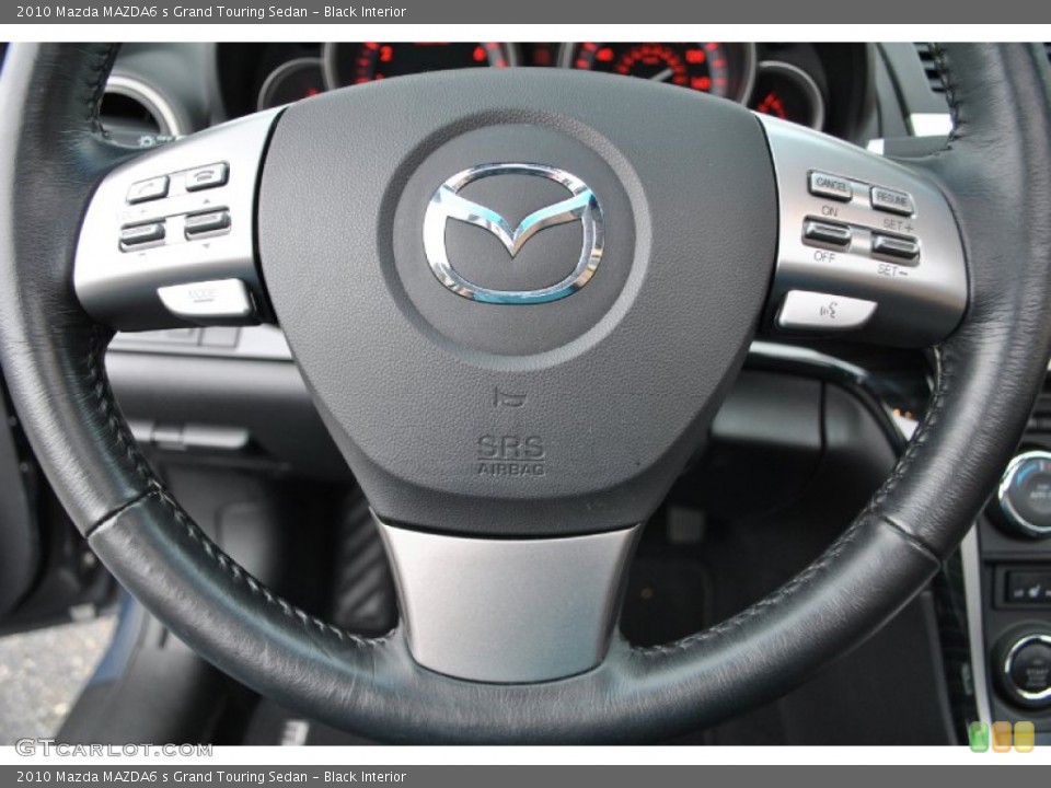 Black Interior Steering Wheel for the 2010 Mazda MAZDA6 s Grand Touring Sedan #72137388