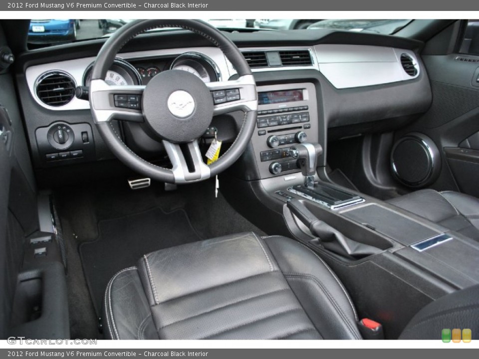 Charcoal Black Interior Prime Interior for the 2012 Ford Mustang V6 Premium Convertible #72138064