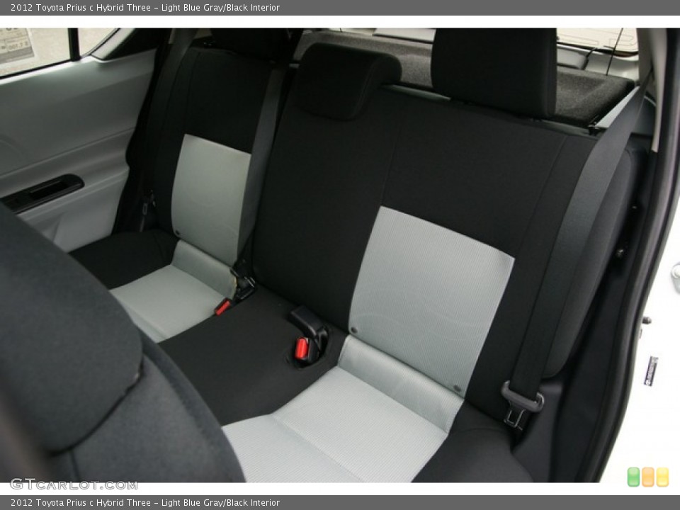 Light Blue Gray/Black Interior Rear Seat for the 2012 Toyota Prius c Hybrid Three #72138786