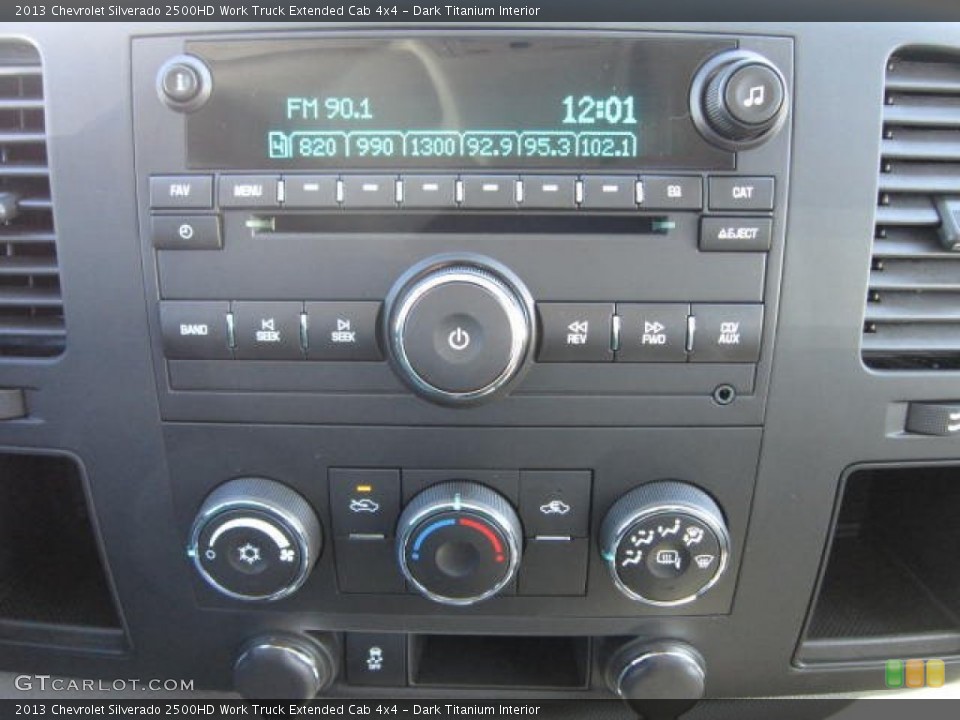 Dark Titanium Interior Controls for the 2013 Chevrolet Silverado 2500HD Work Truck Extended Cab 4x4 #72139626