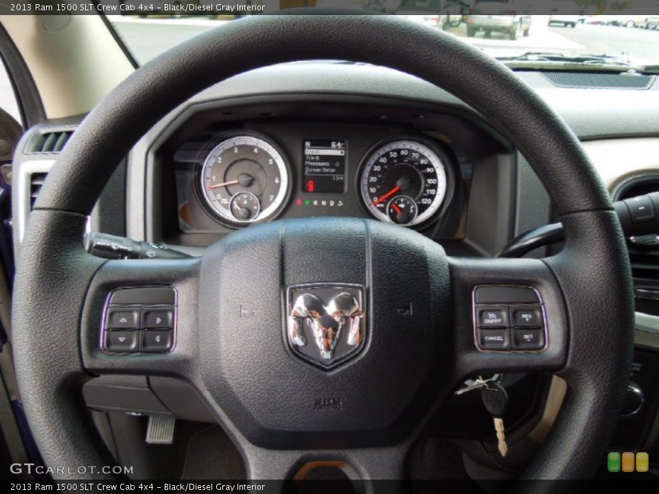 Black/Diesel Gray Interior Steering Wheel for the 2013 Ram 1500 SLT Crew Cab 4x4 #72143205