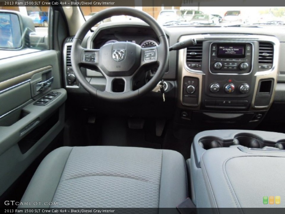 Black/Diesel Gray Interior Dashboard for the 2013 Ram 1500 SLT Crew Cab 4x4 #72143277