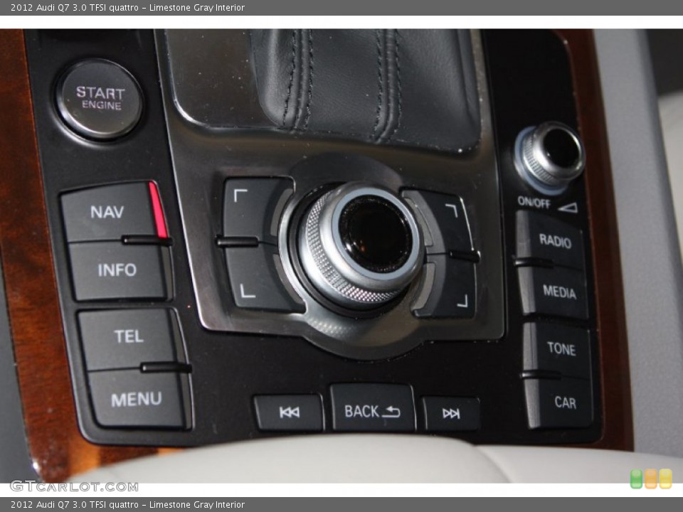 Limestone Gray Interior Controls for the 2012 Audi Q7 3.0 TFSI quattro #72143487
