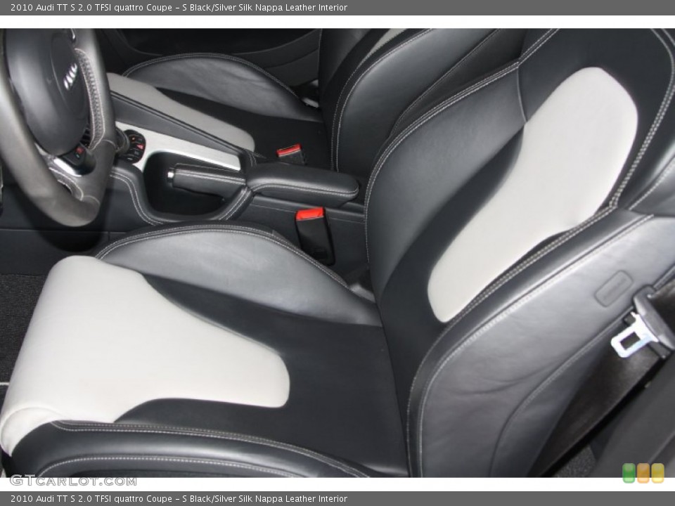 S Black/Silver Silk Nappa Leather 2010 Audi TT Interiors