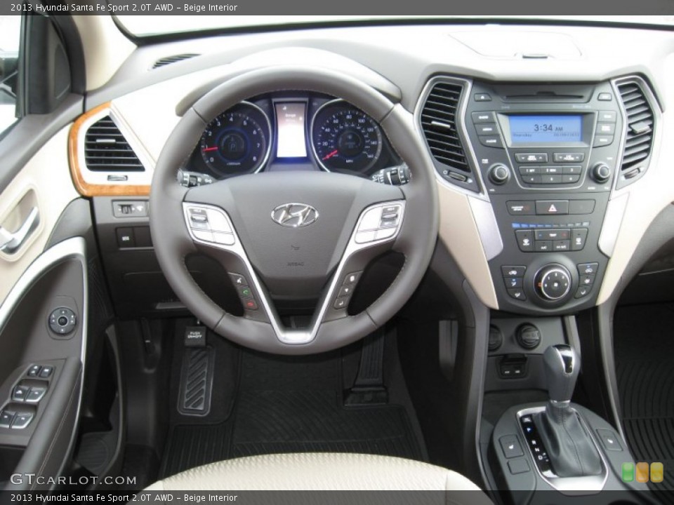 Beige Interior Dashboard for the 2013 Hyundai Santa Fe Sport 2.0T AWD #72147477