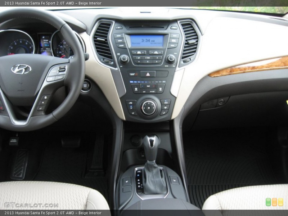 Beige Interior Dashboard for the 2013 Hyundai Santa Fe Sport 2.0T AWD #72147495